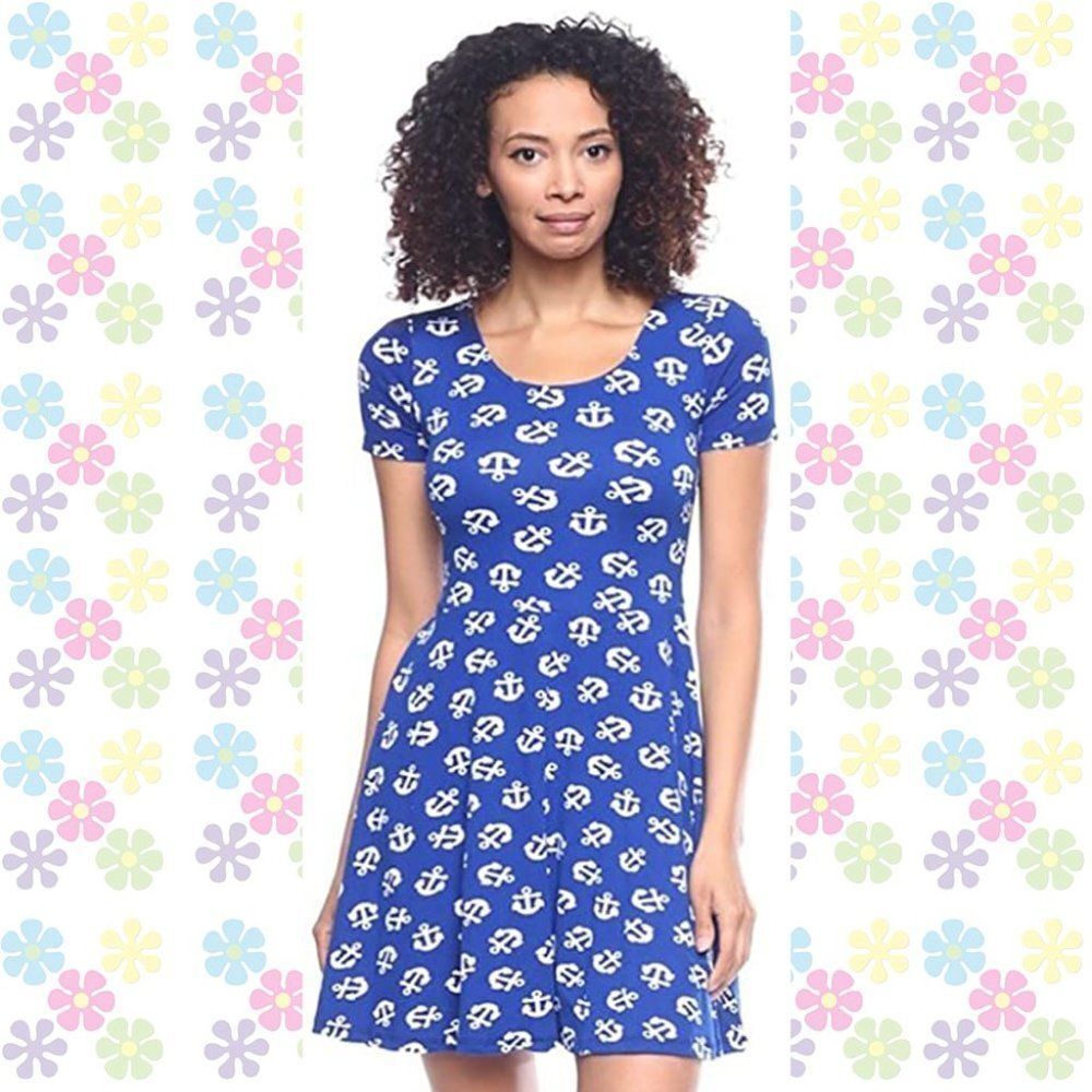 Skater‎ Fit & Flare Floral Nautical Junior Dress